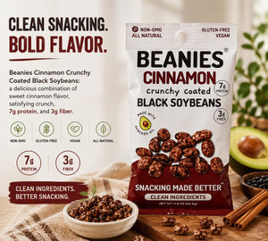 10 Cinnamon Flavor Crunchy Coated Black Soybeans (1 oz.) packages