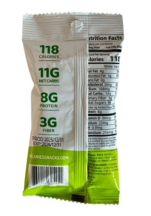 Wasabi Flavored Crunchy Coated Black Soybeans - 20 (1 oz) package