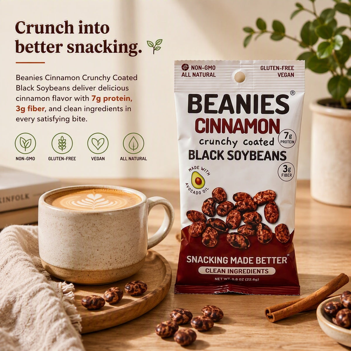 10 Cinnamon Flavor Crunchy Coated Black Soybeans (1 oz.) packages