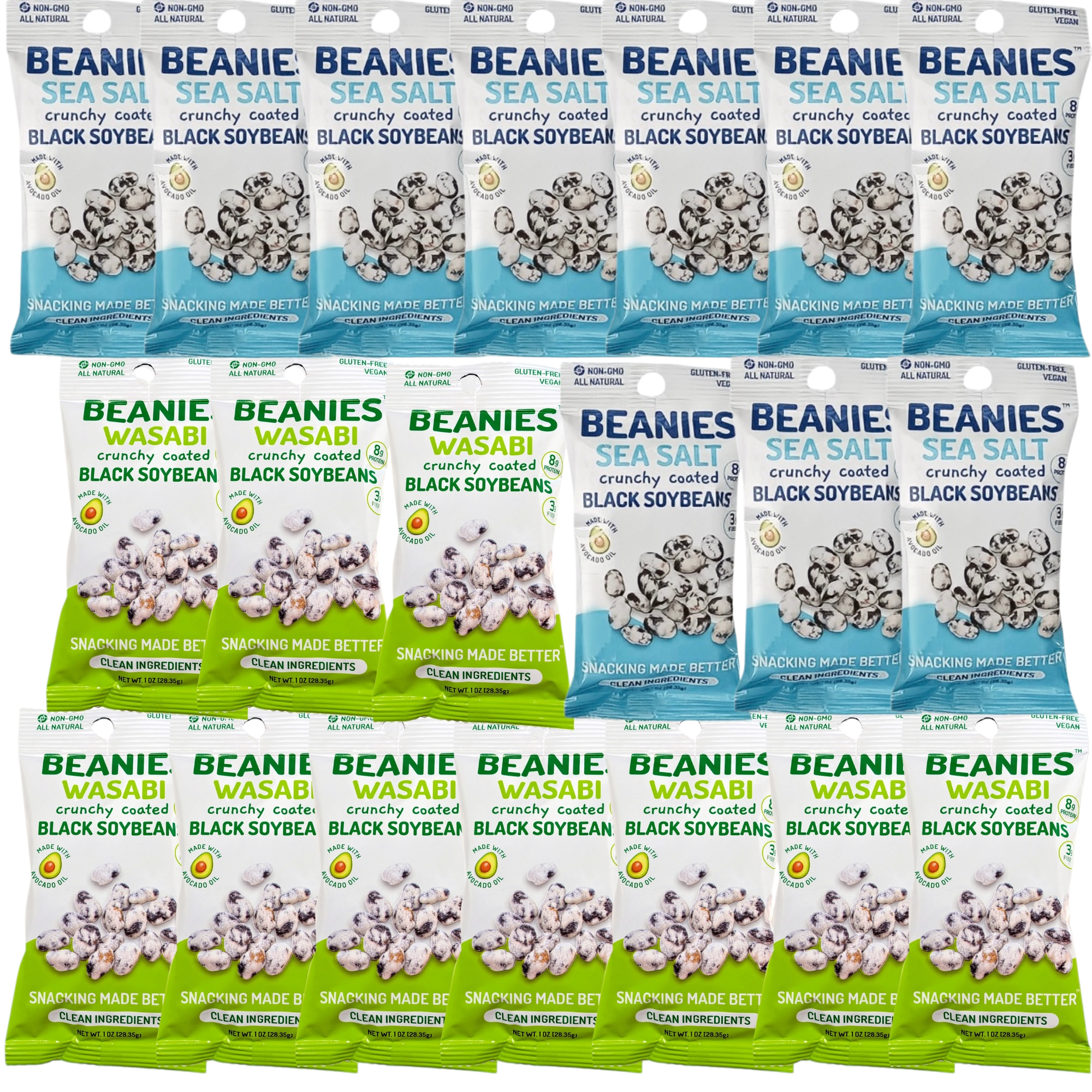 20 Variety Pack - 1 oz packages (10 Sea Salt, 10 Wasabi)